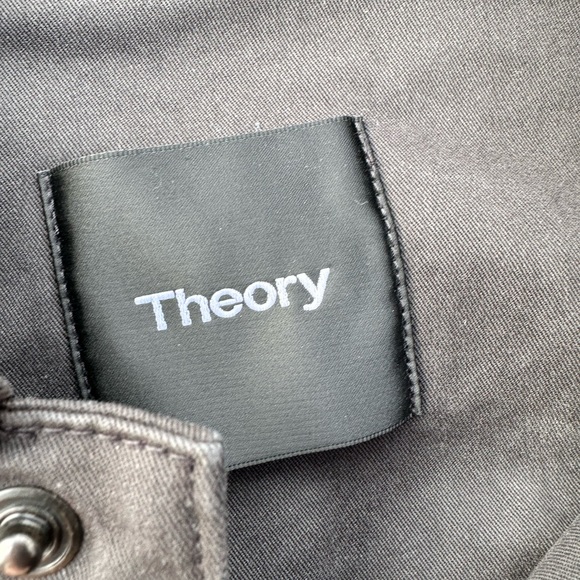 Theroy jacket women large black military snap button canvas - Picture 3 of 7